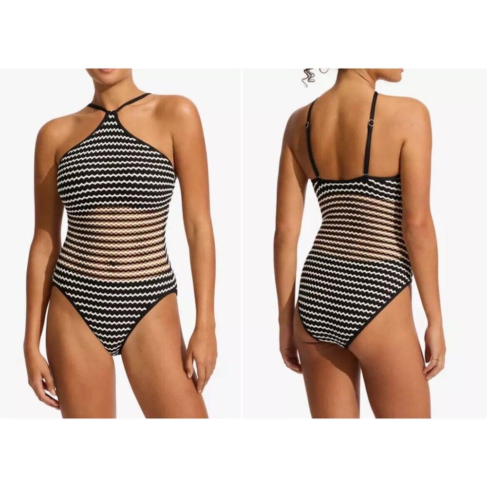 Seafolly Women's Mesh Effect One Piece Swimsuit Size 16 DD(US Size 12)